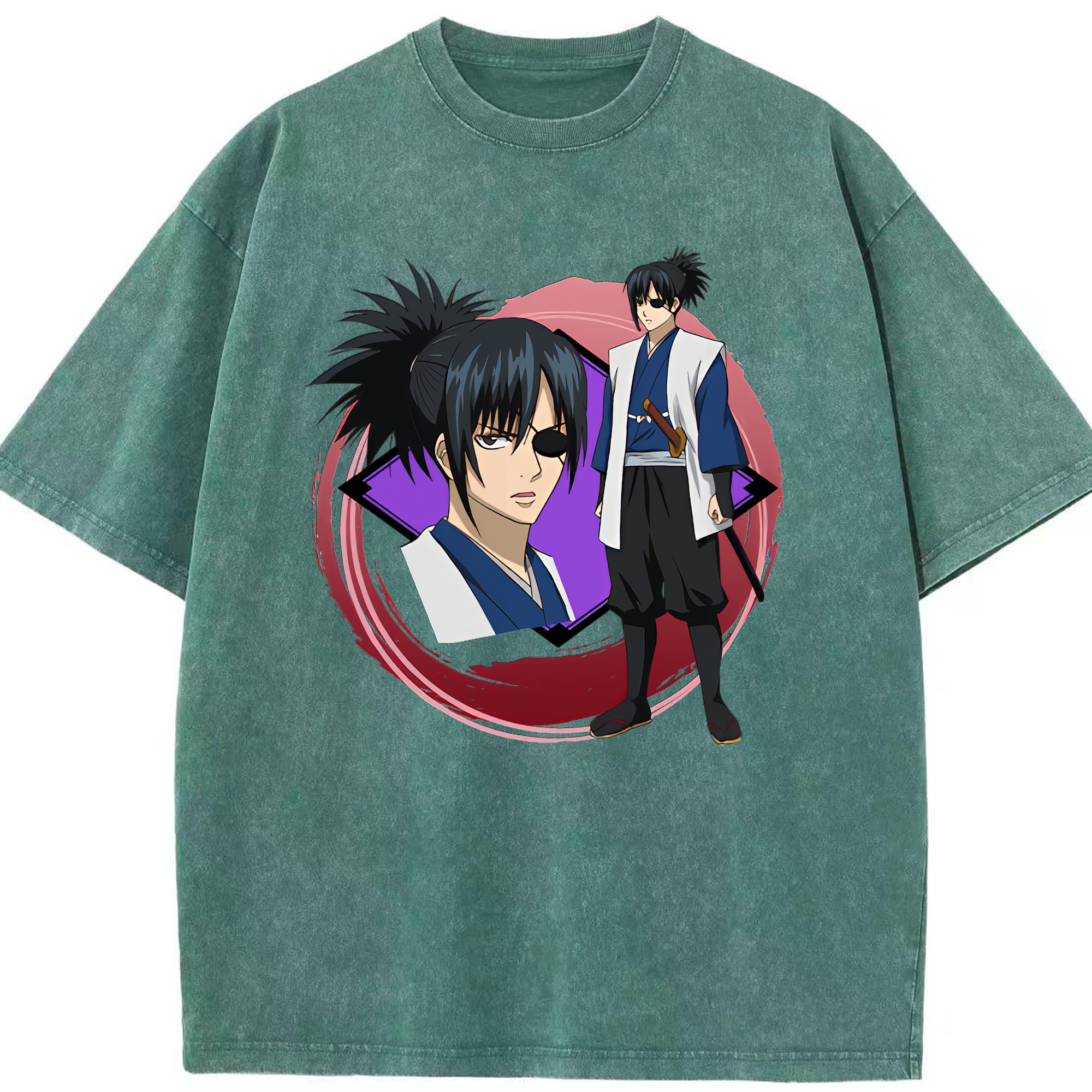 （画像用） ぎんたま 坂田銀時（さかたぎんとき） 神楽 志村新八（しむら しんぱち） GINTAMA Sakata Gintoki Kagura Shimura Shinpachi 綿100% ヴィンテージ風 半袖Tシャツ（フロントプリント）
